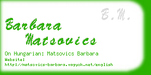 barbara matsovics business card